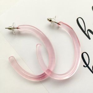 Pink hoop earrings
